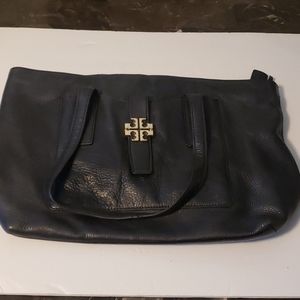 Tory Burch Black Pebbled Leather Tote